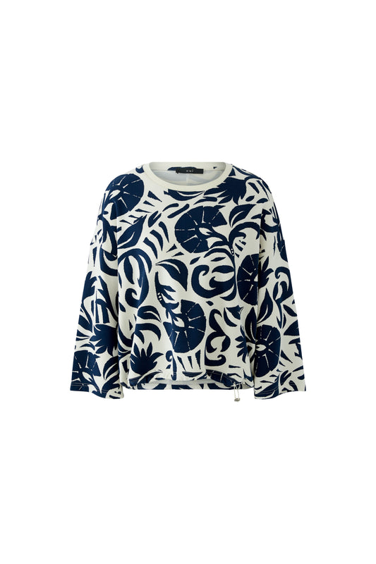 Oui Sweatshirt White/Blue 98300