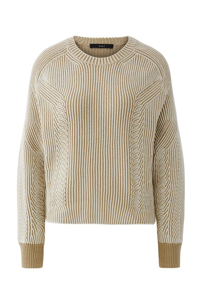 Oui White/Camel Pullover 96761