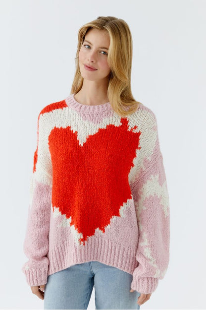 Oui  Rose Red Pullover 96113