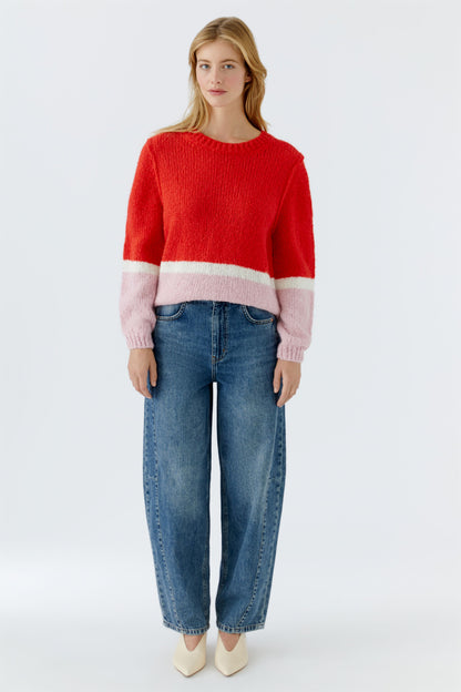 Oui  Red Rose Pullover 96088
