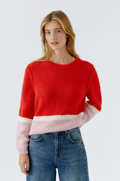 Oui  Red Rose Pullover 96088