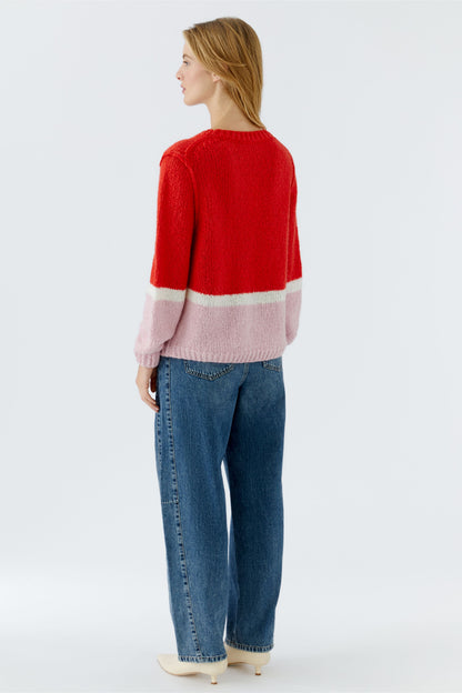 Oui  Red Rose Pullover 96088