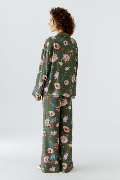 Oui Khaki Floral Blouse 96722