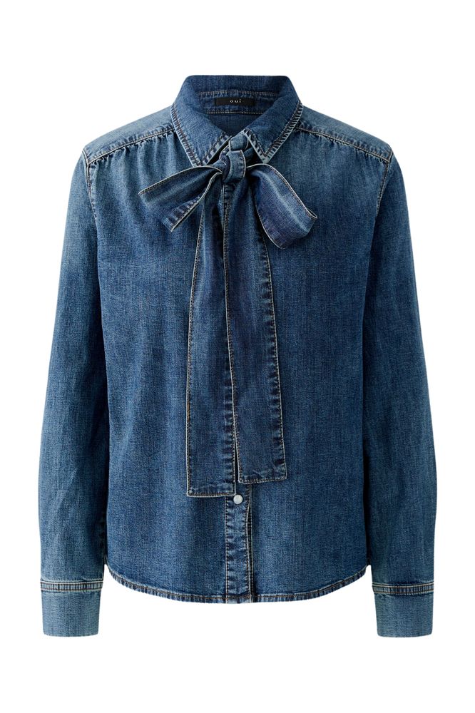 Oui  Dark Blue Denim Blouse 96069