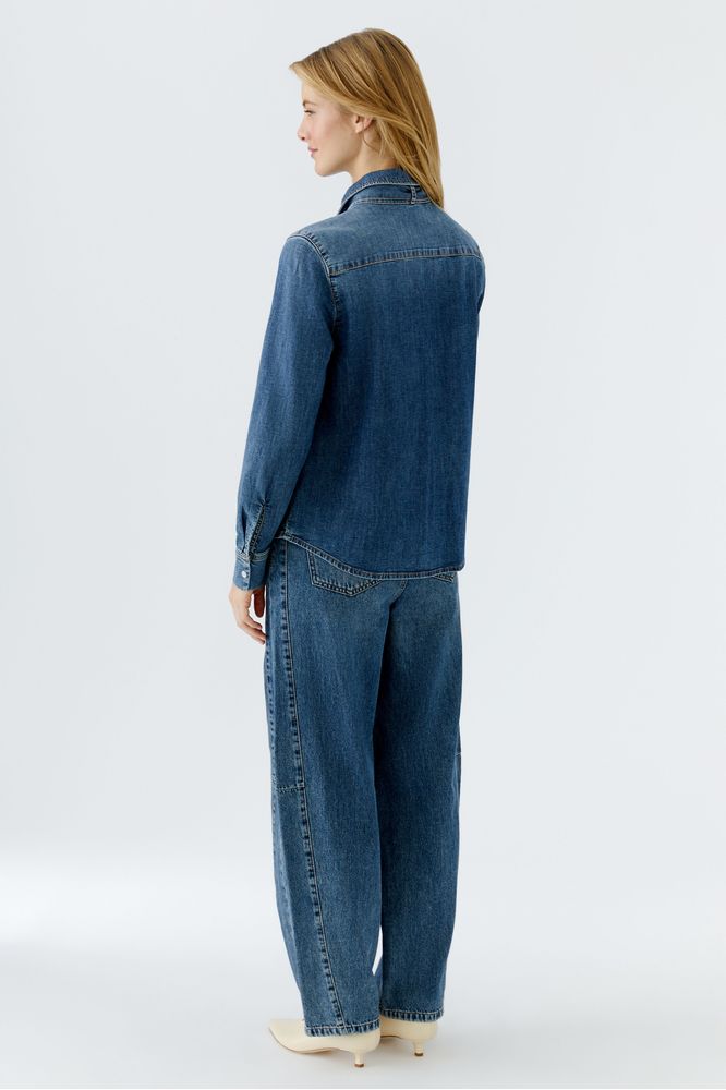 Oui  Dark Blue Denim Blouse 96069