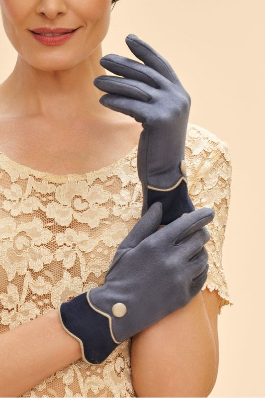 AW24 Powder Pandora Faux Suede Gloves