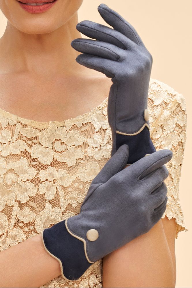 AW24 Powder Pandora Faux Suede Gloves