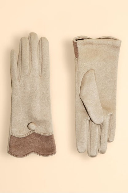 AW24 Powder Pandora Faux Suede Gloves