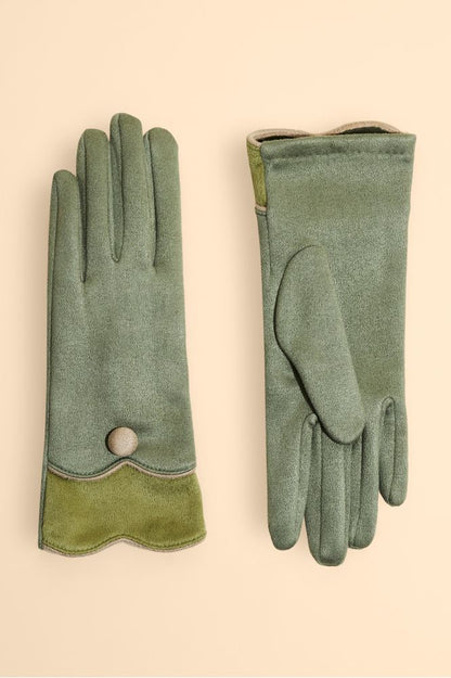 AW24 Powder Pandora Faux Suede Gloves