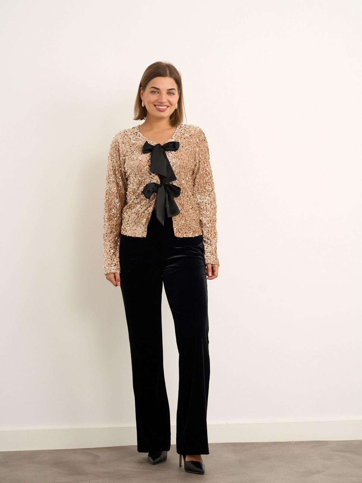 Kayla Gold Sequin Cardigan