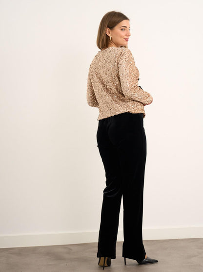 Kayla Gold Sequin Cardigan