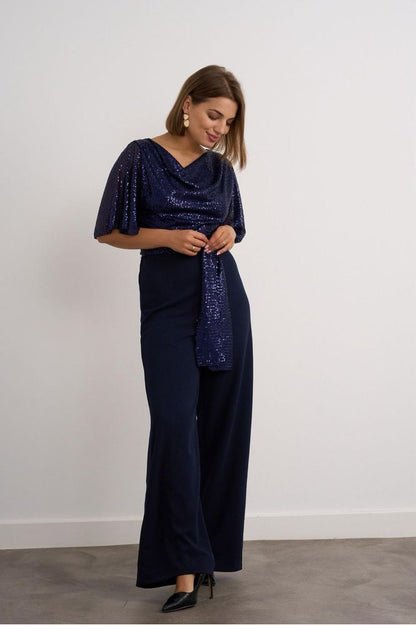 Kayla Navy Sequin Jumpsuit