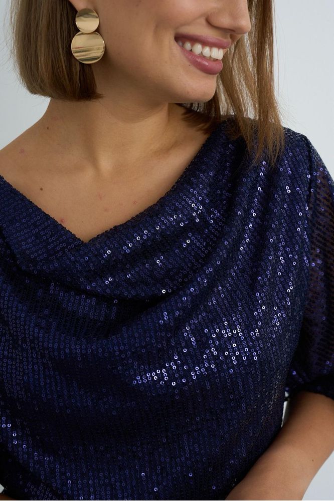 Kayla Navy Sequin Jumpsuit