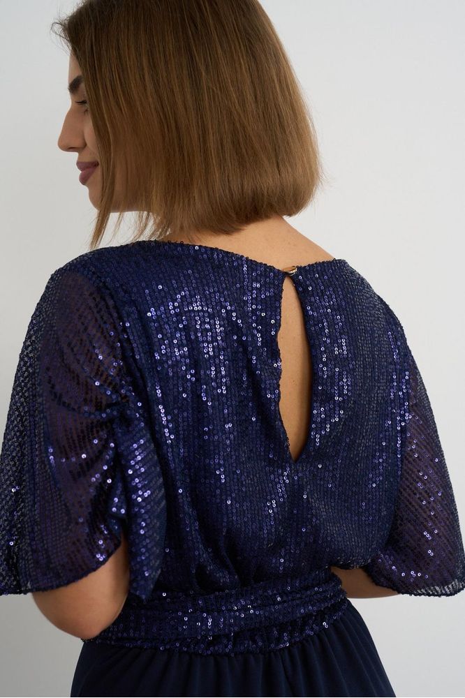 Kayla Navy Sequin Jumpsuit