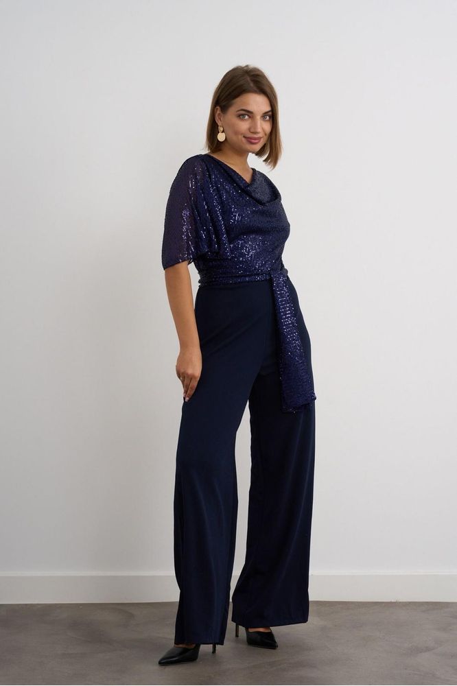 Kayla Navy Sequin Jumpsuit