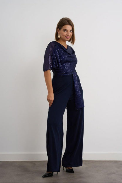 Kayla Navy Sequin Jumpsuit
