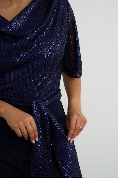 Kayla Navy Sequin Jumpsuit