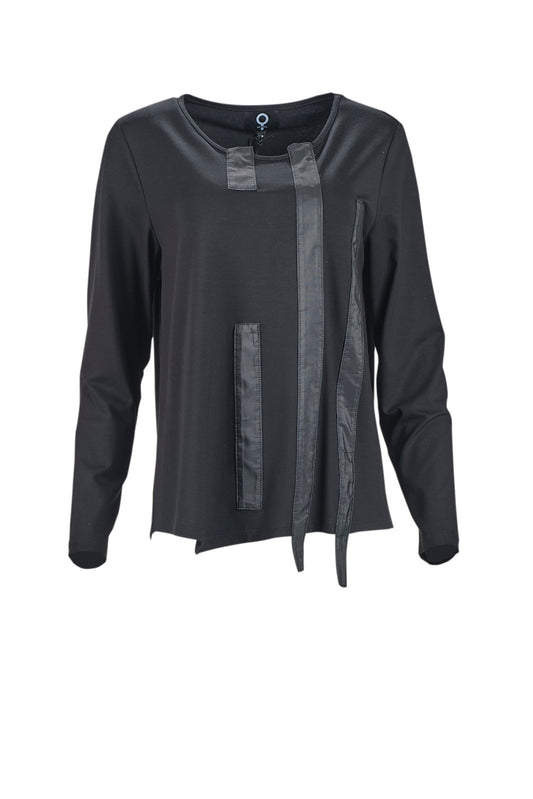 My Soul Tape Detail Top Black