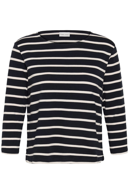 Part Two Nela Top Navy / Eggnog Stripe