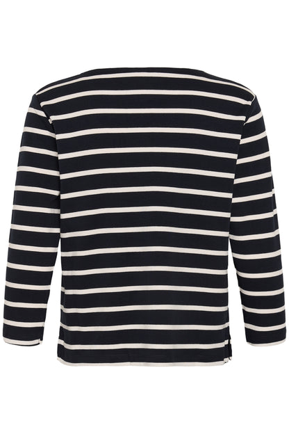 Part Two Nela Top Navy / Eggnog Stripe