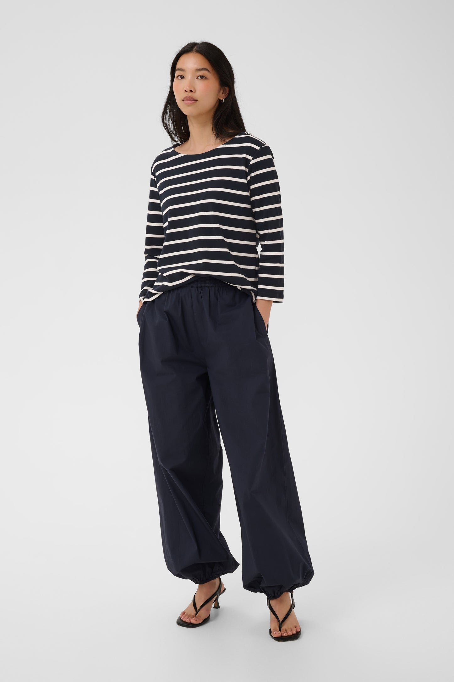 Part Two Nela Top Navy / Eggnog Stripe