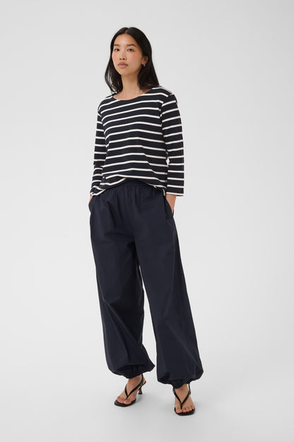 Part Two Nela Top Navy / Eggnog Stripe