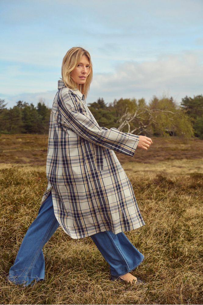 Part Two YashaPW Coat Dark Navy Check
