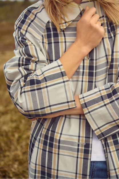 Part Two YashaPW Coat Dark Navy Check