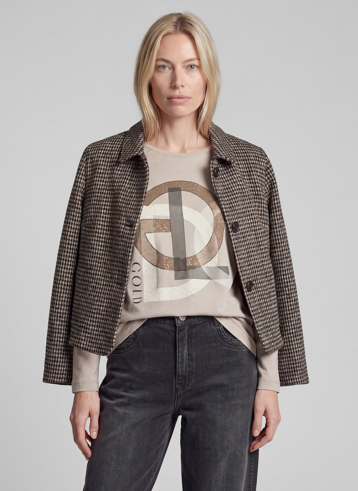 Rabe 57-123228 Checked Jacket Black