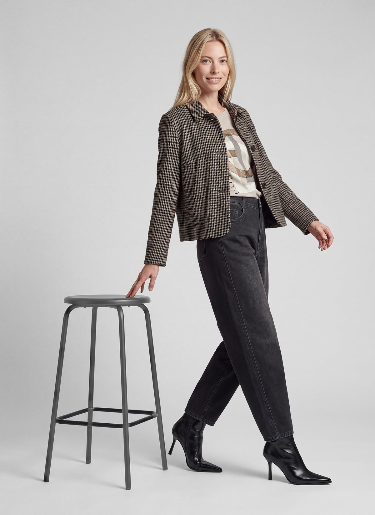 Rabe 57-123228 Checked Jacket Black