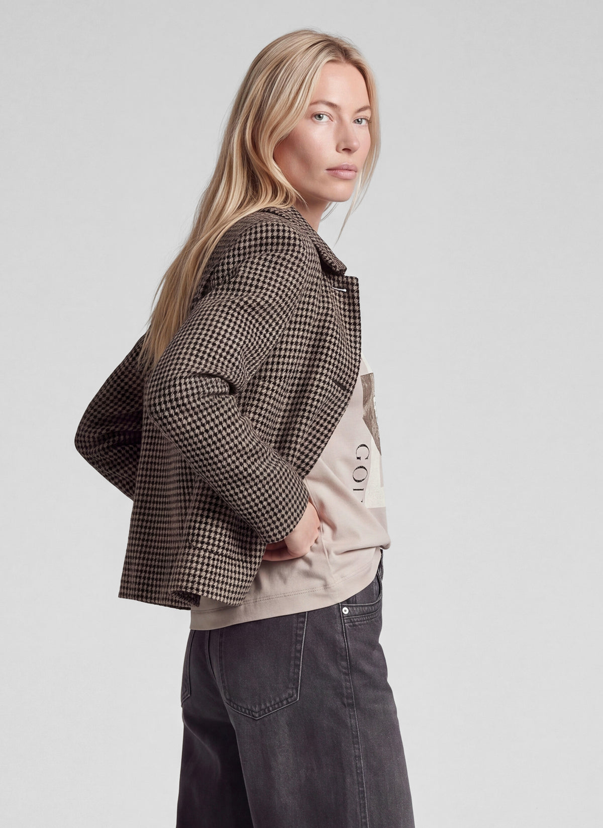 Rabe 57-123228 Checked Jacket Black