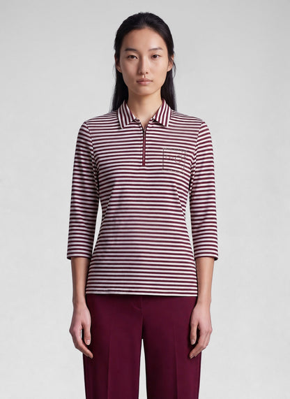 Rabe 57-114351 Striped Polo Merlot