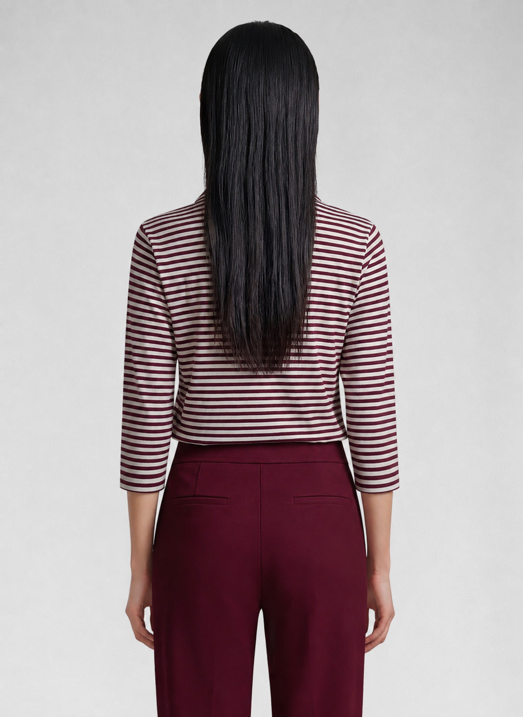 Rabe 57-114351 Striped Polo Merlot