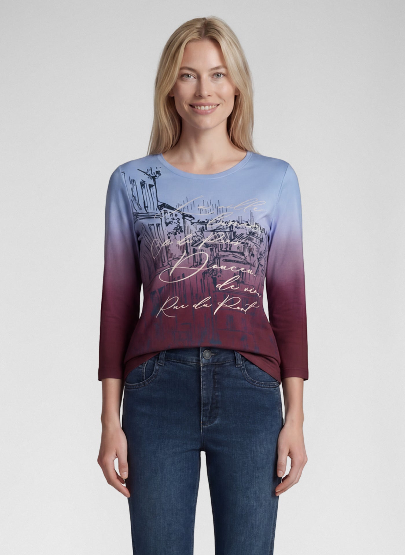 Rabe 57-114357 Printed Top Merlot