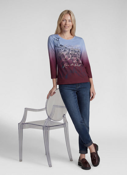 Rabe 57-114357 Printed Top Merlot