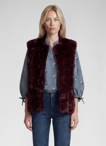 Rabe 57-114872 Faux Fur Waistcoat Merlot