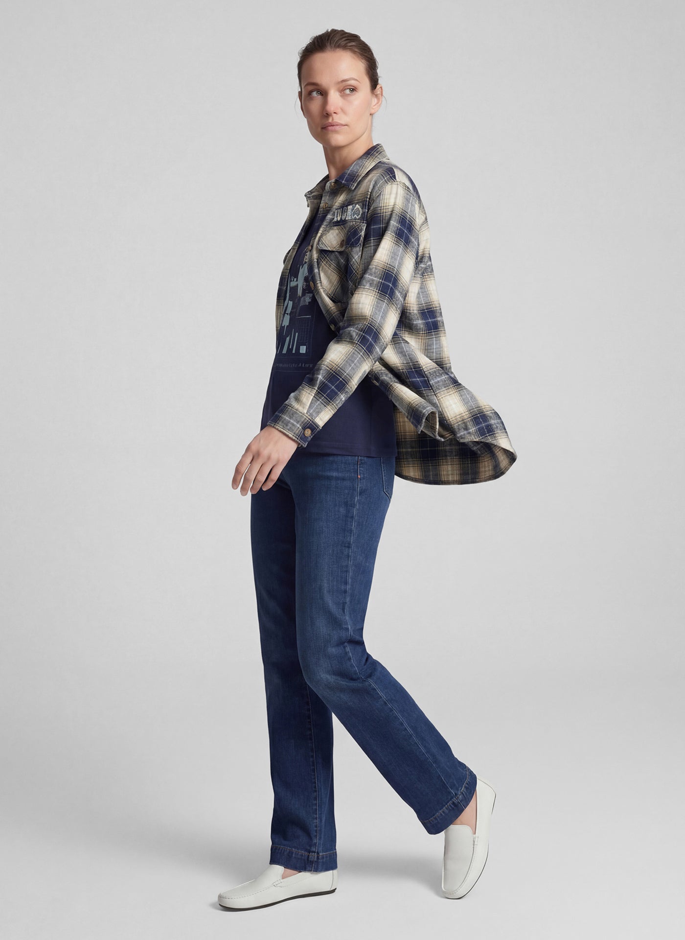 Rabe 57-113100 Checked Shacket-Biscuit