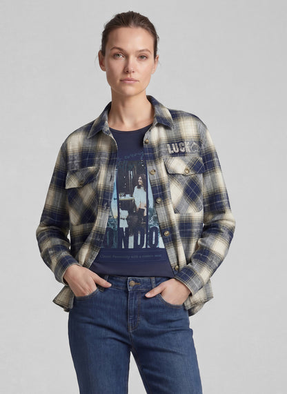 Rabe 57-113100 Checked Shacket-Biscuit