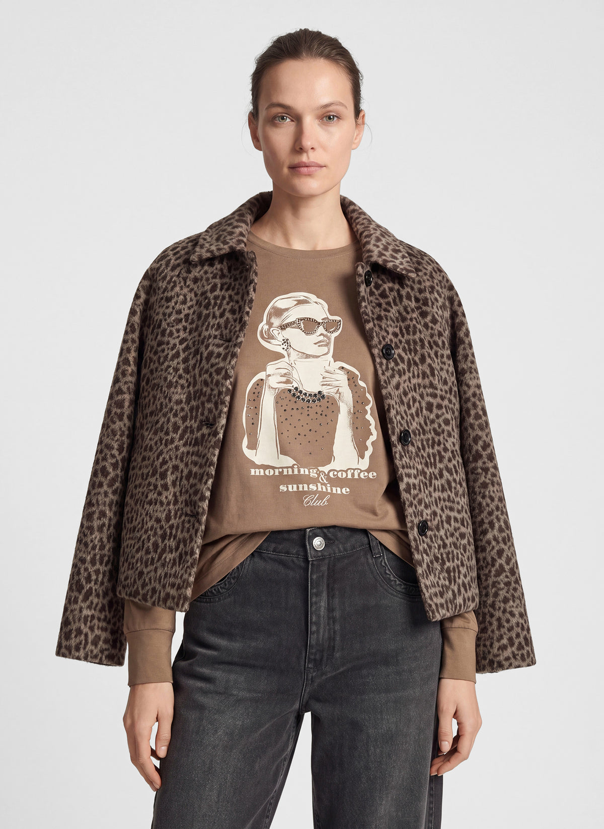 Rabe 57-123020 Leopard Jacket Taupe