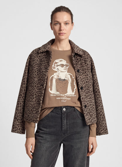 Rabe 57-123020 Leopard Jacket Taupe