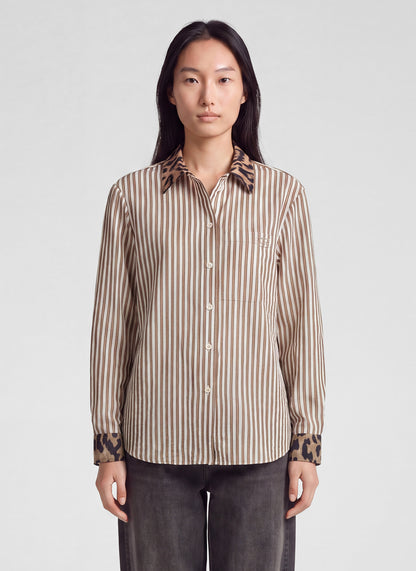 Rabe 57-123103 Striped Blouse Taupe