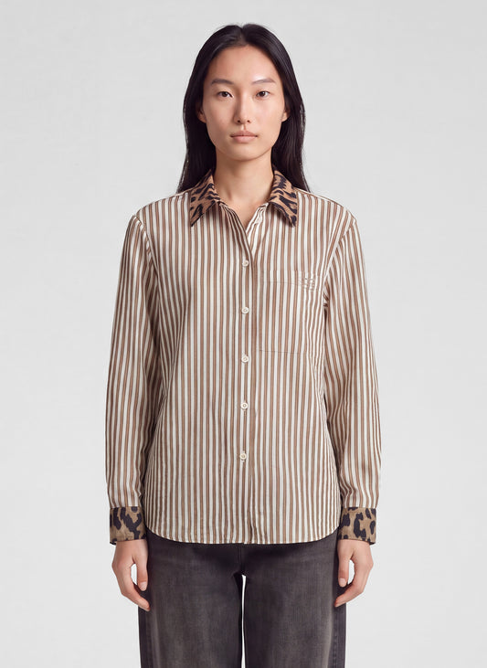 Rabe 57-123103 Striped Blouse Taupe