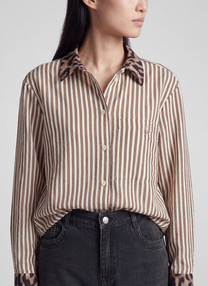 Rabe 57-123103 Striped Blouse Taupe