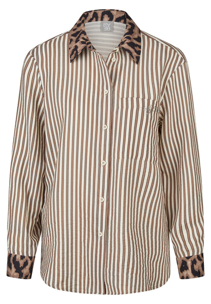 Rabe 57-123103 Striped Blouse Taupe