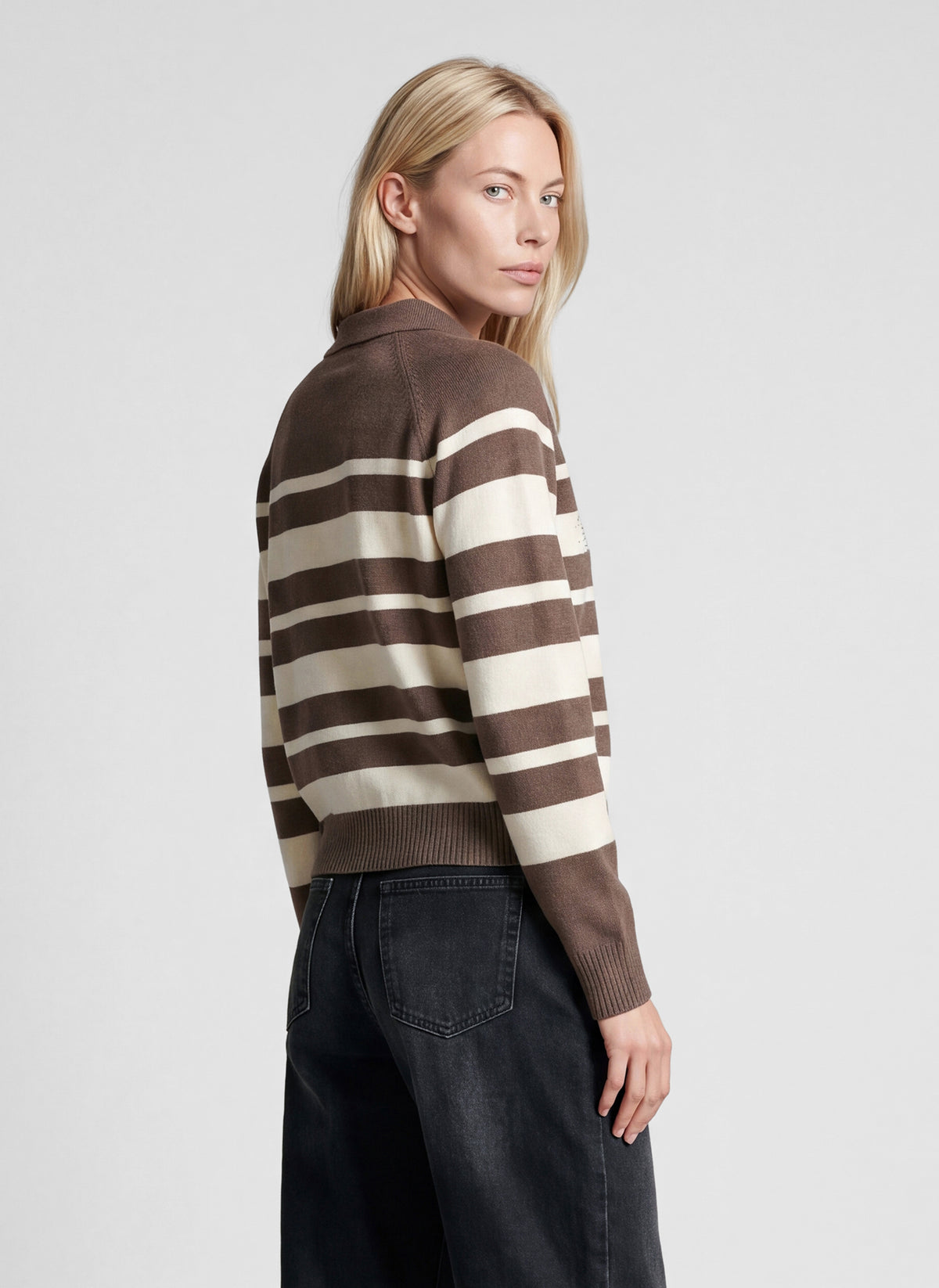 Rabe 57-123644 Striped Pullover Taupe