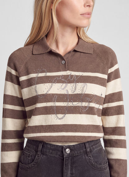 Rabe 57-123644 Striped Pullover Taupe