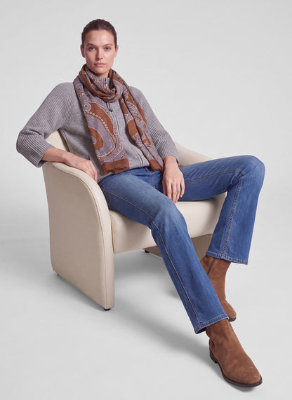 Rabe 57-121941 Scarf Brown Print