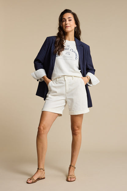 Red Button Terry Sweater Chestprint