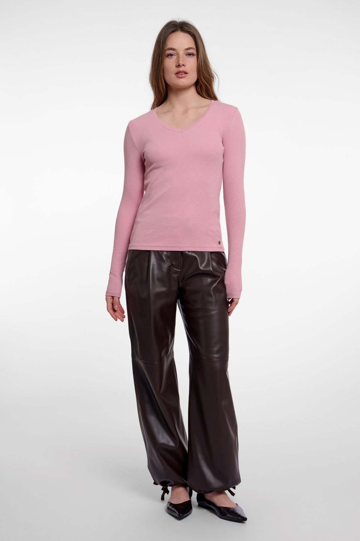 Rino & Pelle Ensa V-Neck Top Dusty Pink