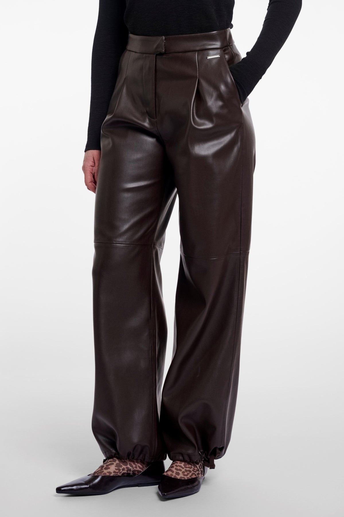Rino & Pelle Khaoula Faux Leather Trousers Peated